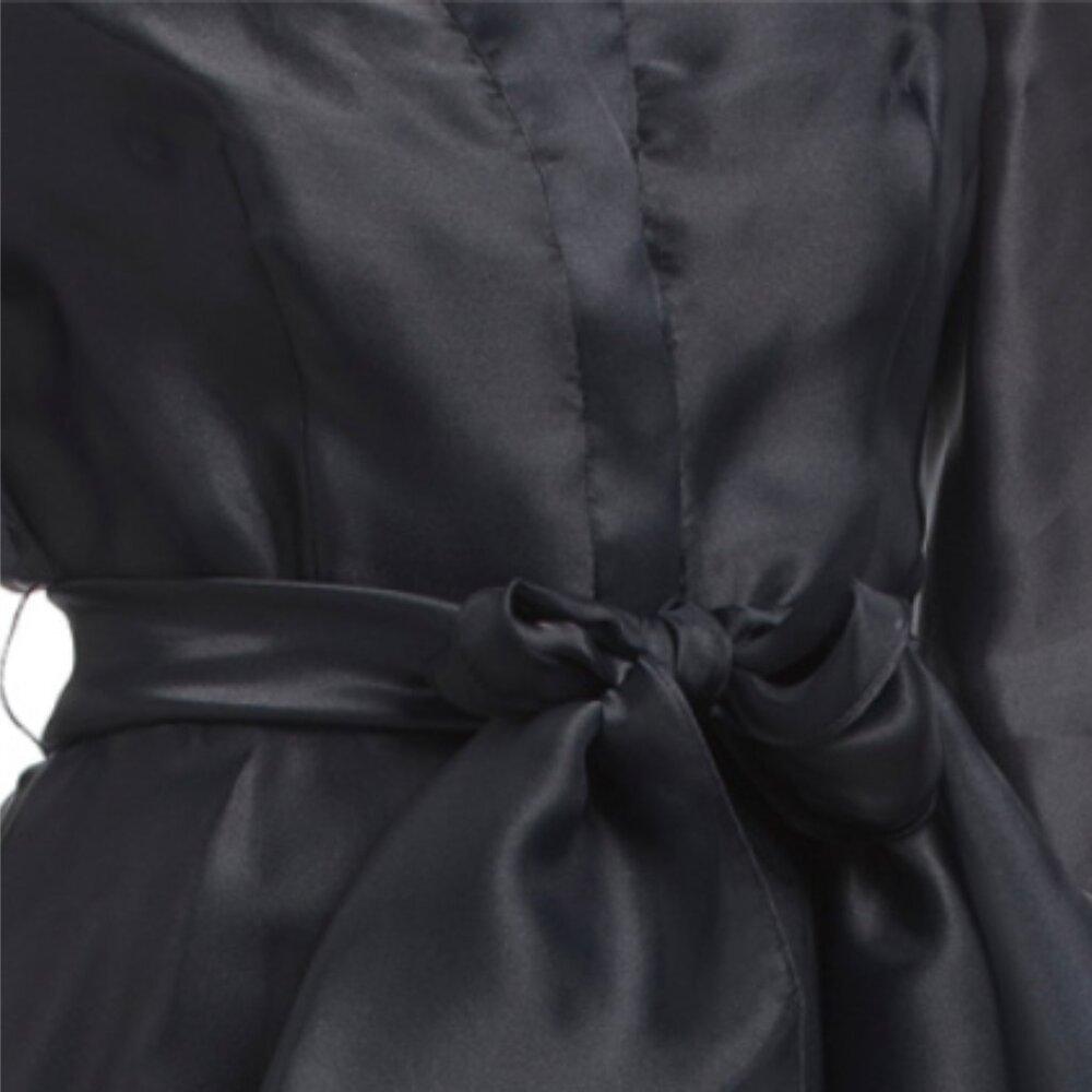 BETSY & ADAM Long Sleeve Organza Shirt Gown - Picture 5 of 6
